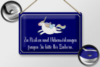 Blechschild Spruch 30x20cm zu Risiken fragen Sie Einhorn