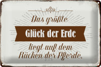 Blechschild Spruch 30x20cm Glück der Erde auf...