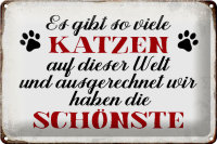 Blechschild Spruch 30x20cm wir haben die schönste Katze