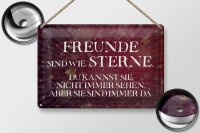 Blechschild Spruch 30x20cm Freunde sind wie Sterne Schild