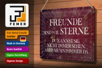 Blechschild Spruch 30x20cm Freunde sind wie Sterne Schild