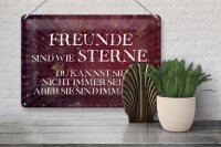 Blechschild Spruch 30x20cm Freunde sind wie Sterne Schild
