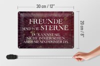 Blechschild Spruch 30x20cm Freunde sind wie Sterne Schild