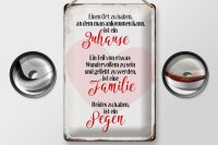 Blechschild Spruch 20x30cm Zuhause Familie Segen Herz