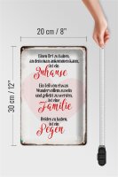 Blechschild Spruch 20x30cm Zuhause Familie Segen Herz