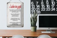 Blechschild Spruch 20x30cm Liebesrezept Retro Schild