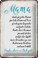 Blechschild Spruch 20x30cm Mama Danke dass es Dich gibt