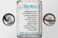 Blechschild Spruch 20x30cm Mama Danke dass es Dich gibt