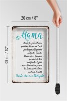 Blechschild Spruch 20x30cm Mama Danke dass es Dich gibt