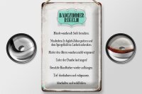 Blechschild Spruch 20x30cm Badezimmer Regeln Hände waschen