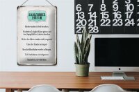 Blechschild Spruch 20x30cm Badezimmer Regeln Hände waschen