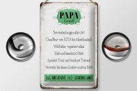 Blechschild Spruch 20x30cm Papa GmbH 24/7 lebenslang