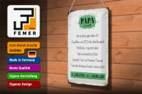 Blechschild Spruch 20x30cm Papa GmbH 24/7 lebenslang