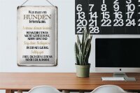 Blechschild Spruch 20x30cm was man von Hunden lernen kann