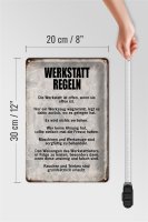 Blechschild Spruch 20x30cm Werkstatt Regeln Werkzeug
