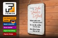 Blechschild Spruch 20x30cm glaube an Liebe Wunder Glück