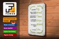 Blechschild Spruch 20x30cm geh deinen Weg lache viel