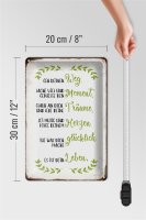 Blechschild Spruch 20x30cm geh deinen Weg lache viel