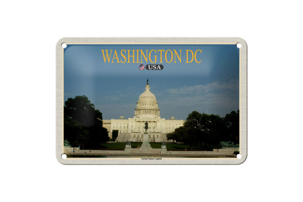 Blechschild Reise 18x12cm Washington DC USA United States Capitol