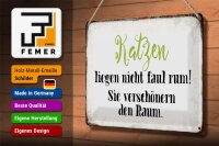 Blechschild Spruch 30x20cm Katzen liegen nicht faul rum