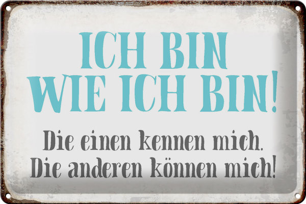 Blechschild Spruch 30x20cm ich bin so wie ich bin Schild