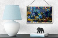 Blechschild Reise 18x12cm Hurghada Ägypten Korallenriff Fische Deko