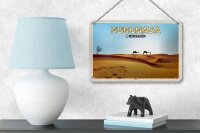 Blechschild Reise 18x12cm Hurghada Ägypten Wüste Kamele Dekoration