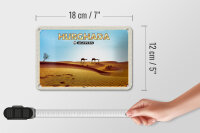 Blechschild Reise 18x12cm Hurghada Ägypten Wüste Kamele Dekoration