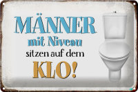 Blechschild Spruch 30x20cm Männer mit Niveau sitzen...