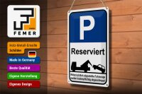 Blechschild Parken 20x30cm Parkplatzschild P reserviert