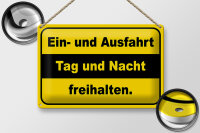 Blechschild Hinweis 30x20cm Ausfahrt Tag Nacht freihalten