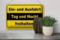 Blechschild Hinweis 30x20cm Ausfahrt Tag Nacht freihalten