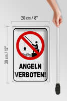 Blechschild Hinweis 20x30cm Angeln verboten Warnschild
