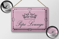 Blechschild Hinweis 30x20cm Pipi Lounge Toilette Krone rosa