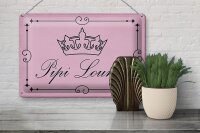 Blechschild Hinweis 30x20cm Pipi Lounge Toilette Krone rosa