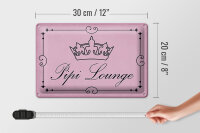 Blechschild Hinweis 30x20cm Pipi Lounge Toilette Krone rosa