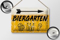 Blechschild 30x20cm Biergarten rechts Bier Schild