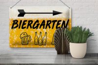 Blechschild 30x20cm Biergarten rechts Bier Schild