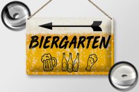 Blechschild 30x20cm Biergarten links Bier Schild