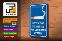 Blechschild Hinweis 20x30cm bitte keine Zigaretten