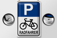 Blechschild Parken 20x30cm Parkplatz Radfahrer