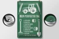 Blechschild Spruch 20x30cm mein perfekter Tag Traktor