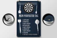 Blechschild Spruch 20x30cm mein perfekter Tag Darts Spiele