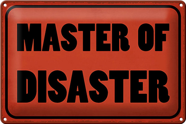 Blechschild Spruch 30x20cm Master of Disaster Schild