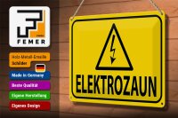 Blechschild Hinweis 30x20cm Elektrozaun Warnschild Vorsicht