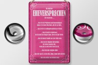 Blechschild Spruch 20x30cm ein ehrliches Eheversprechen