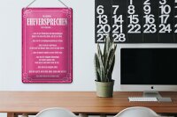 Blechschild Spruch 20x30cm ein ehrliches Eheversprechen