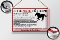 Blechschild Hinweis 30x20cm Bitte nicht füttern Pferde