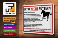 Blechschild Hinweis 30x20cm Bitte nicht füttern Pferde