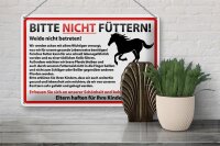 Blechschild Hinweis 30x20cm Bitte nicht füttern Pferde